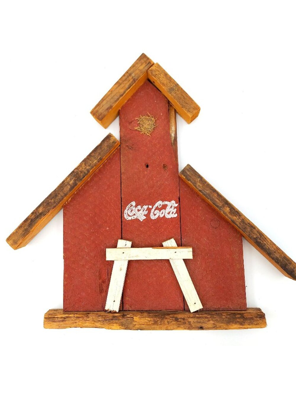 Coca Cola Barnwood Wall Art Birdhouse Barn Decor Reclaimed Farmcore Red Country